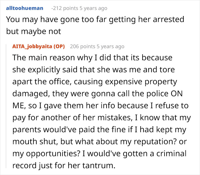 Screenshot of a Reddit discussion about parents demanding a woman give up career opportunities to her spoiled golden-child sister.