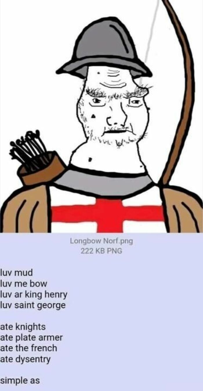 Medieval archer meme with humorous text referencing King Henry and Saint George in history memes.