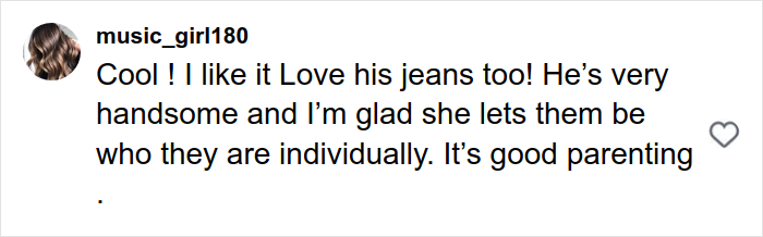 Comment praising Angelina Jolie and Brad Pitt's son Knox, 17, for his bold new look and individuality.