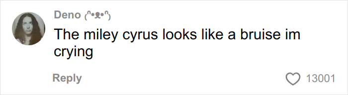 Screenshot of a social media comment expressing emotional reaction related to Miley shared by tattoo artist tattoo regrets going viral.