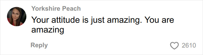 Comment from Yorkshire Peach praising a girl who was paralyzed at 16 after a fun adventure went wrong.