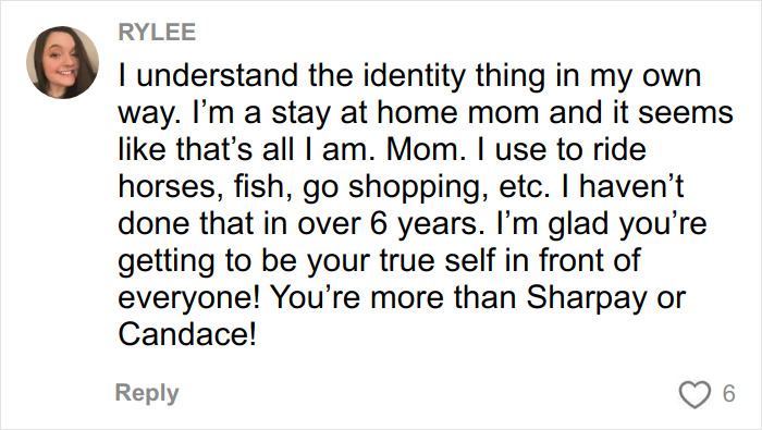 Commenter Rylee shares personal thoughts on identity and supports Ashley Tisdale's name change decision explaining her reasons.