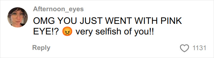 Social media comment criticizing influencer for being selfish and irresponsible while partying with contagious infection. Social media comment criticizing influencer for being selfish and irresponsible while partying with contagious infection.