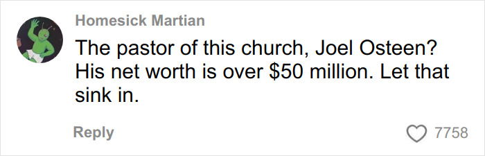Comment highlighting the wealth of a US megachurch pastor with a social experiment sparking online frenzy discussion. Comment highlighting the wealth of a US megachurch pastor with a social experiment sparking online frenzy discussion.