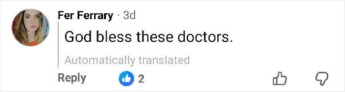 Comment praising doctors by influencer disfigured in botched plastic surgery undergoing new operation to restore her look.