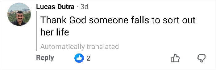 Comment by Lucas Dutra thanking someone for helping to sort out an influencer's life after botched plastic surgery.