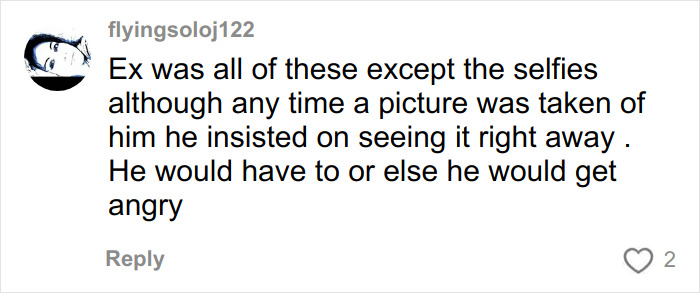 Social media comment discussing red flags that could mean someone is a narcissist in an online thread. Social media comment discussing red flags that could mean someone is a narcissist in an online thread.