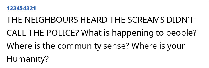 Text excerpt about neighbors hearing screams and questioning community sense related to influencer&rsquo;s vanishing after party.