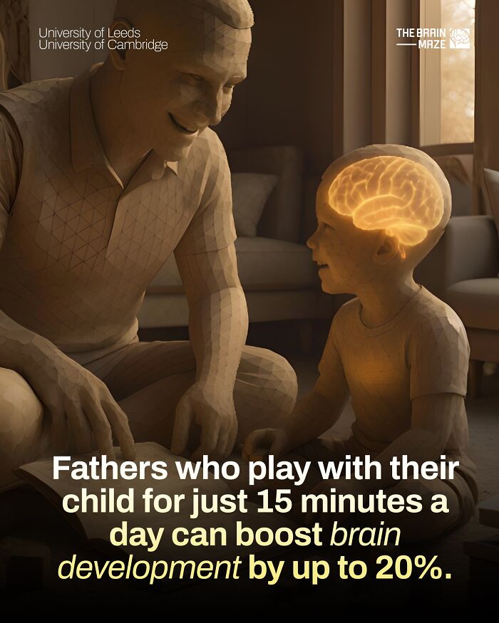 Father playing with child illustrating brain development boost, highlighting incredible facts about the human body and brain growth.