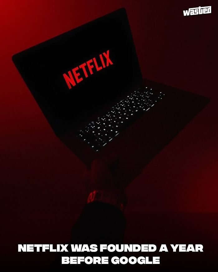 Laptop screen with Netflix logo, illustrating fun facts shared by 18.2M people who follow this page.