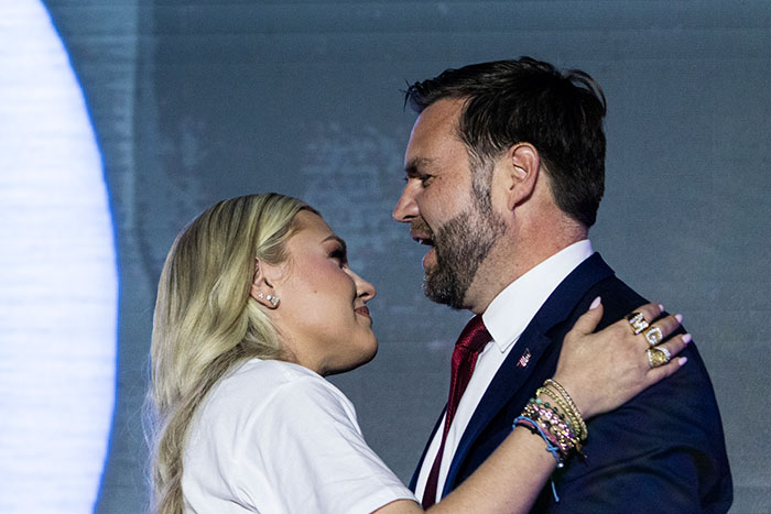 Erika Kirk emotionally embraces JD Vance during a public moment breaking her silence on the viral inappropriate hug incident.