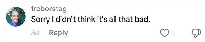 Instagram comment by treborstag saying sorry I didn&rsquo;t think it&rsquo;s all that bad, related to 70,000 prompts Coca-Cola holiday commercial AI discussion.