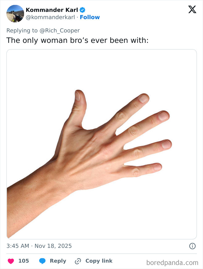 Tweet showing a hand with six fingers, highlighting a man's bash of a woman’s PhD and internet roasting him. Tweet showing a hand with six fingers, highlighting a man's bash of a woman’s PhD and internet roasting him.