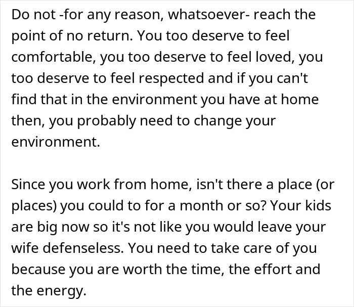 Text excerpt advising a man on coping with a teen&rsquo;s rude attitude and considering changing the home environment for his well-being.