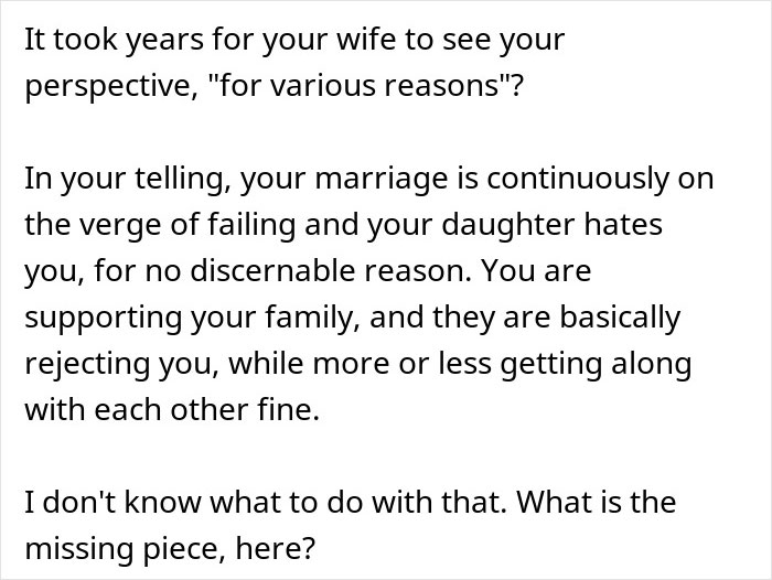 Text excerpt about a man dealing with a teen&rsquo;s rude attitude for years, considering ending family ties.