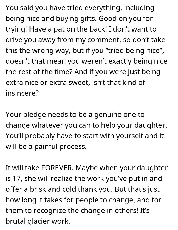 Text discussing a man enduring a teen&rsquo;s rude attitude over years and considering ending family ties due to ongoing conflict.