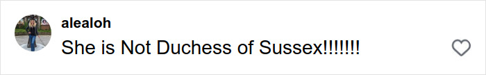 Comment on social media stating she is not Duchess of Sussex, related to Meghan Markle's Harper&rsquo;s Bazaar moment.