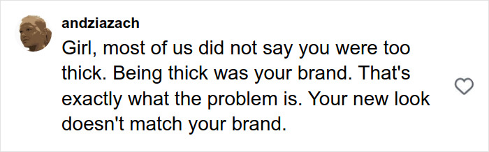 Comment discussing personal brand and appearance in relation to stretch marks on your skin during Meghan Trainor&rsquo;s transformation debate.