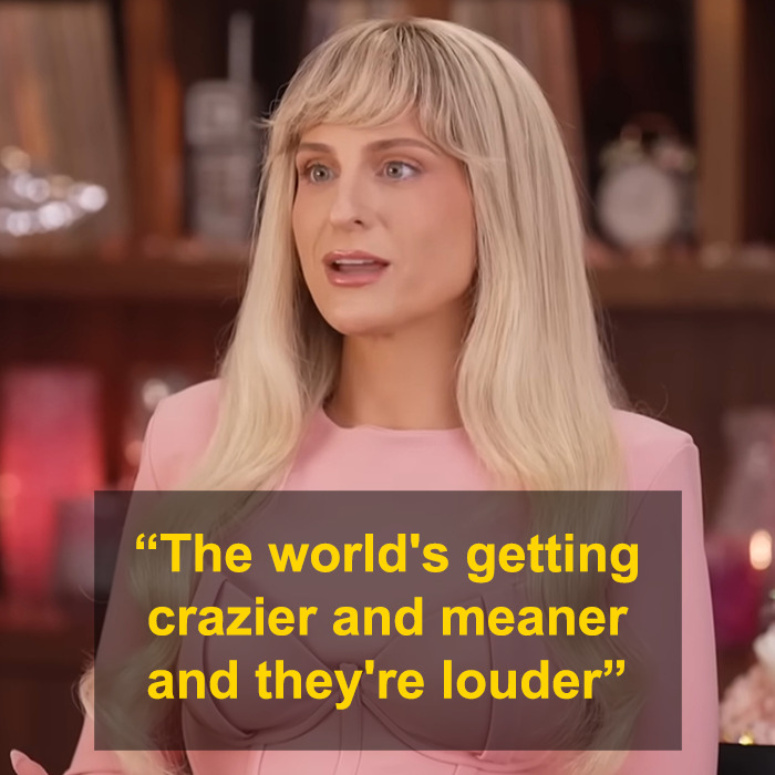 Meghan Trainor speaking about stretch marks on your skin and addressing hate during her transformation interview.