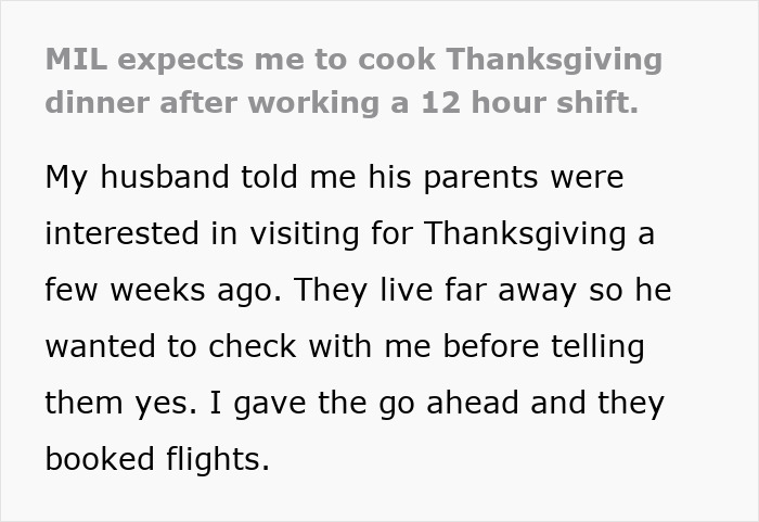 Woman feeling stressed about cooking Thanksgiving dinner after a 12-hour shift, with MIL expecting help during the holiday. Woman feeling stressed about cooking Thanksgiving dinner after a 12-hour shift, with MIL expecting help during the holiday.
