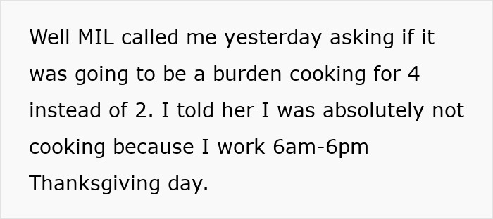 Text highlighting a military spouse expecting Thanksgiving dinner after a 12-hour work shift on Thanksgiving day. Text highlighting a military spouse expecting Thanksgiving dinner after a 12-hour work shift on Thanksgiving day.