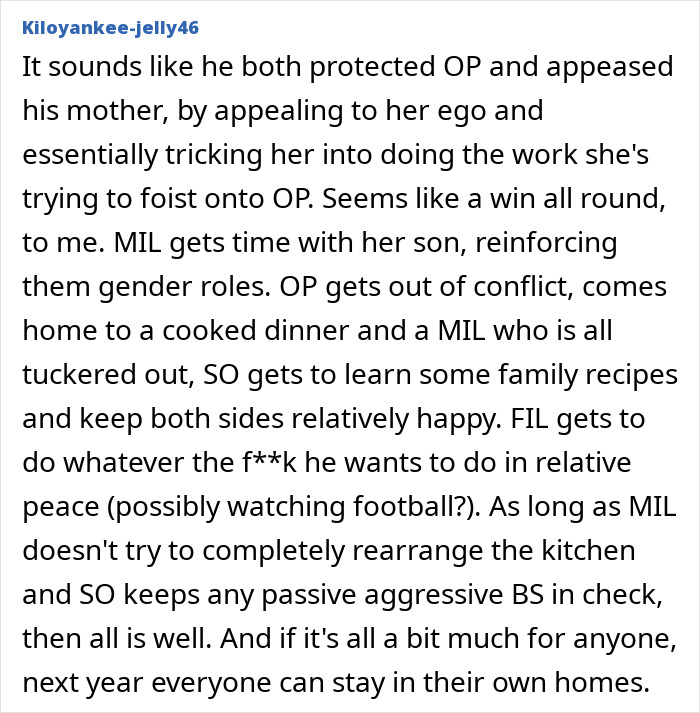 Comment on MIL expects Thanksgiving dinner after 12-hour shift, discussing family roles, conflict resolution, and household dynamics. Comment on MIL expects Thanksgiving dinner after 12-hour shift, discussing family roles, conflict resolution, and household dynamics.
