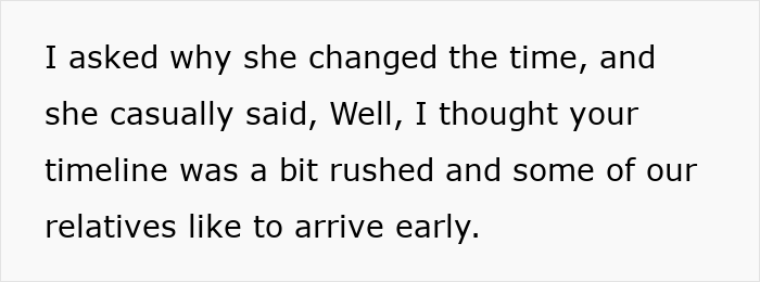 Text excerpt describing bride shocked after mother-in-law sends secret wedding invites to protect family image.