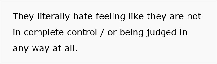 Text saying they hate feeling out of control or being judged, highlighting father-in-law treats DIL like dirt conflict.