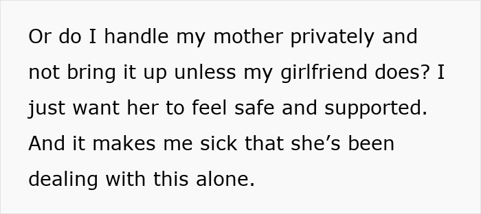 Man cuts ties with his mother after she reveals true colors in texts to his girlfriend, causing emotional distress.