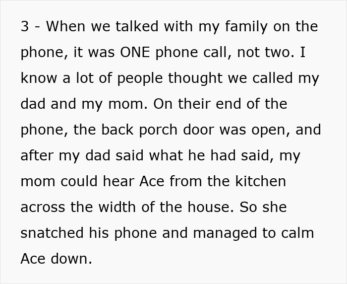 Text excerpt showing a woman&rsquo;s phone call with family revealing what her sister-in-law thinks about her on Thanksgiving.