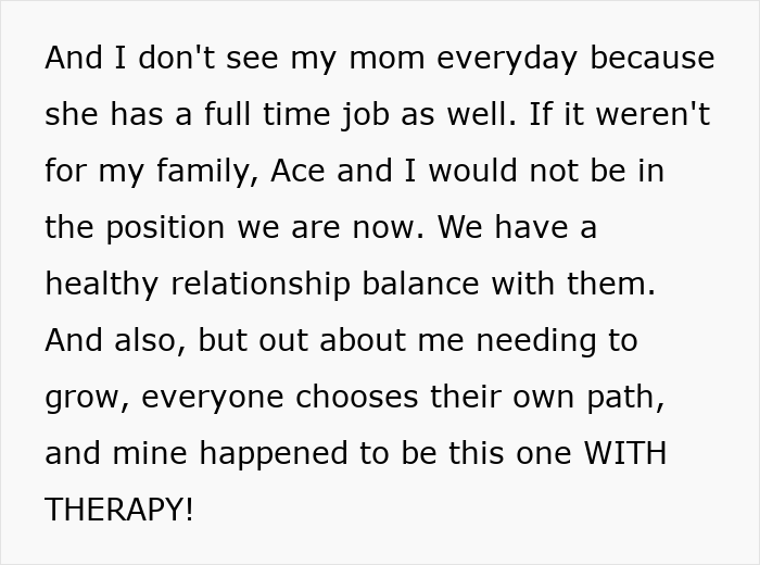 Text excerpt about family relationships and personal growth, reflecting on what sister-in-law thinks on Thanksgiving.