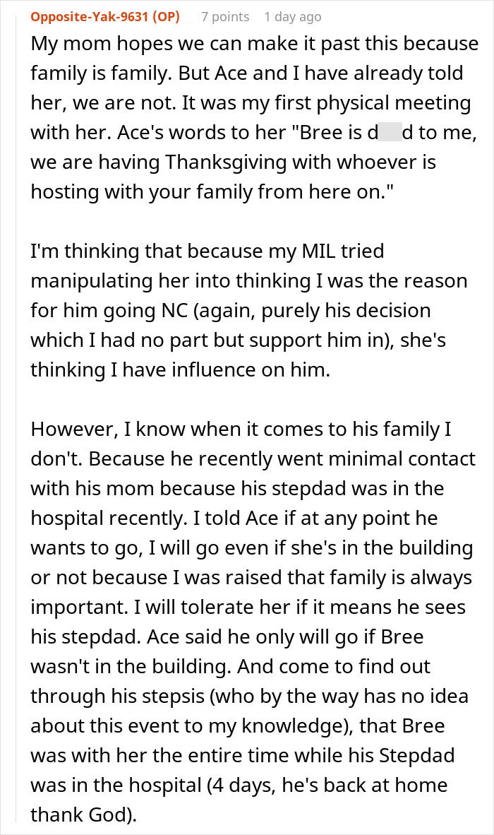 Woman&rsquo;s heart shattered after learning what sister-in-law thinks of her on Thanksgiving during family conflict.