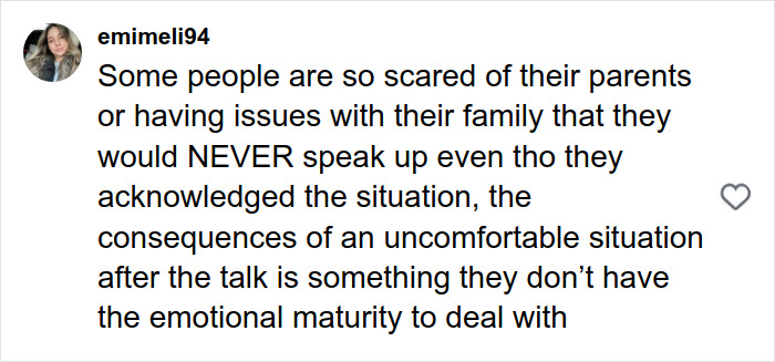 Comment about fear of family conflict and emotional maturity, related to newlywed&rsquo;s desperate call to radio show.