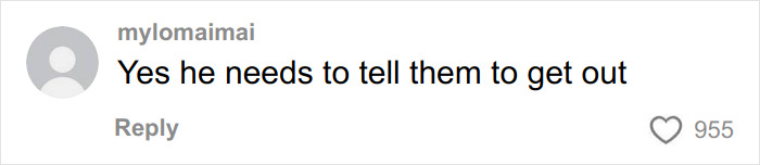 Screenshot of a social media comment saying he needs to tell them to get out, relating to a newlywed&rsquo;s desperate radio call.