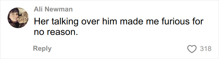 Screenshot of a social media comment expressing frustration, related to a newlywed's desperate call to a radio show.