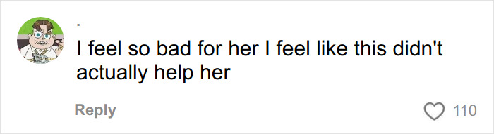 Comment text expressing sympathy for a newlywed's desperate call to a radio show, feeling it did not help her.
