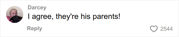 Comment by Darcey agreeing with a statement, shown with profile picture and 2,544 likes on a social media platform.