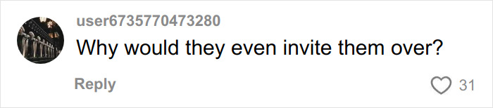 Screenshot of a social media comment questioning why someone would be invited over, related to newlywed desperate call on radio.