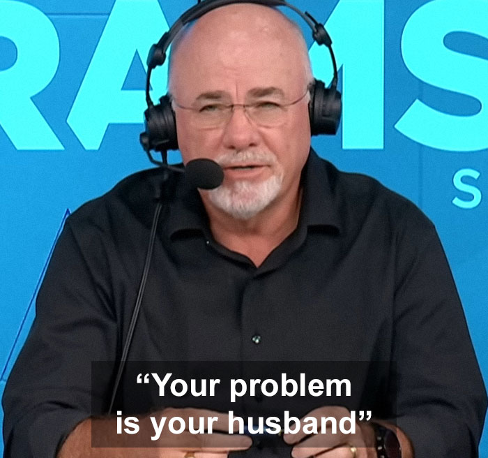 Radio show host with headset discussing a newlywed's desperate call about hiding in a closet to ask a question.