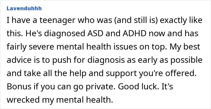 Comment from a woman sharing her struggle with a three-year-old&rsquo;s daily screaming and meltdowns affecting family life.