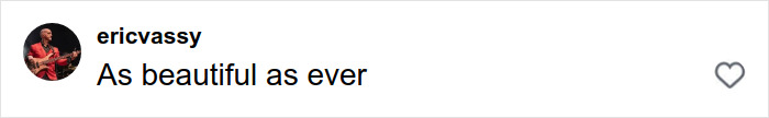 Comment on social media from user ericvassy reading: As beautiful as ever, praising Paulina Porizkova embracing her perfect imperfections in unfiltered underwear photos. Comment on social media from user ericvassy reading: As beautiful as ever, praising Paulina Porizkova embracing her perfect imperfections in unfiltered underwear photos.