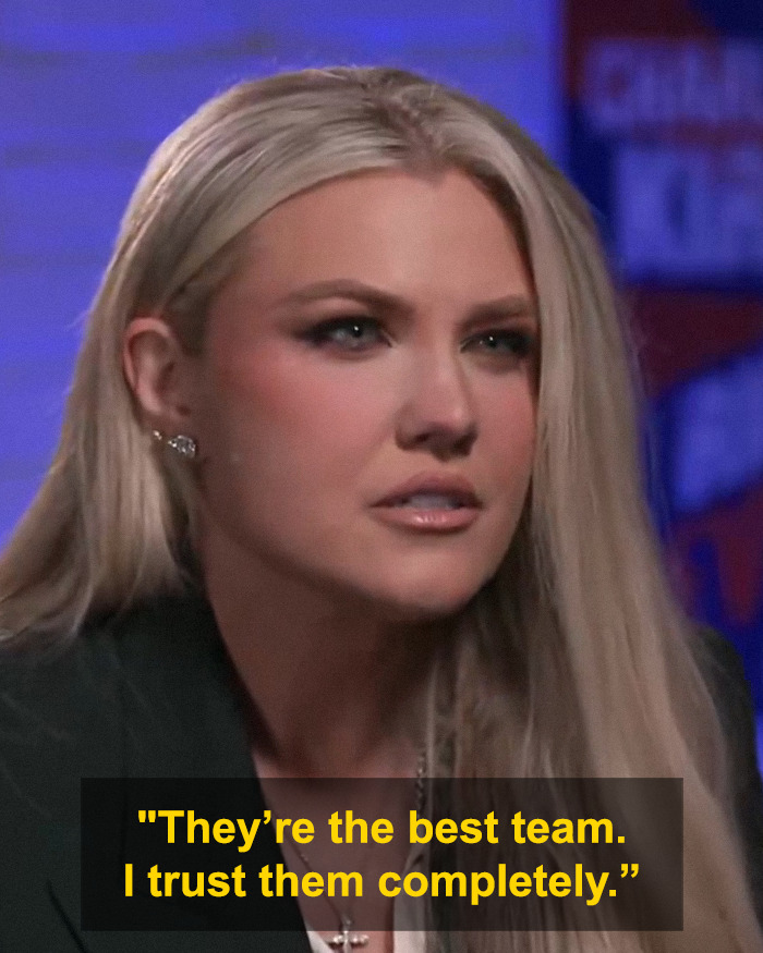 Erika Kirk in a Fox interview, appearing serious while discussing theories about the real culprit still being free. Erika Kirk in a Fox interview, appearing serious while discussing theories about the real culprit still being free.