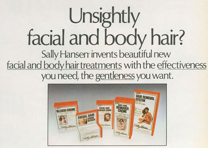 Vintage Sally Hansen facial and body hair removal products, a discontinued item people are upset about.