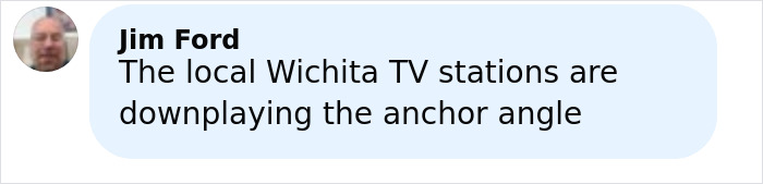Comment by Jim Ford discussing local Wichita TV stations downplaying the former news anchor story.