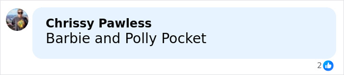 Comment by Chrissy Pawless mentioning Barbie and Polly Pocket in a social media post discussing Taylor Swift's friendship with Sabrina Carpenter.