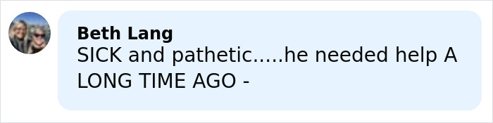 Comment by Beth Lang criticizing the celebrity chef found guilty of slaying entire family on Christmas.