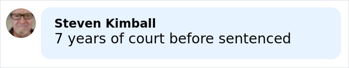 Comment by Steven Kimball stating seven years of court before sentenced, related to celebrity chef dark side case.