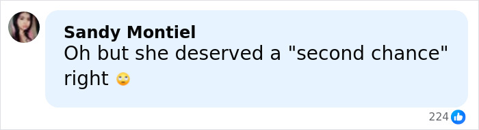 Comment by Sandy Montiel expressing opinion about a second chance, related to Slender Man attacker captured after manhunt. Comment by Sandy Montiel expressing opinion about a second chance, related to Slender Man attacker captured after manhunt.
