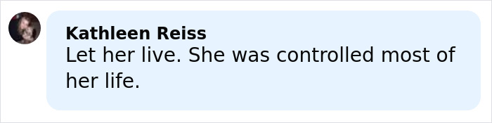 Comment on social media post showing concern about Britney Spears' well-being amid family intervention requests.