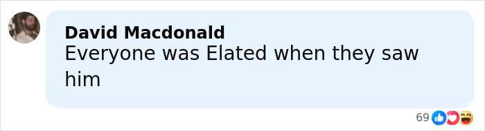 Comment by David Macdonald expressing elation upon seeing Barack Obama surprising war veterans on a plane.